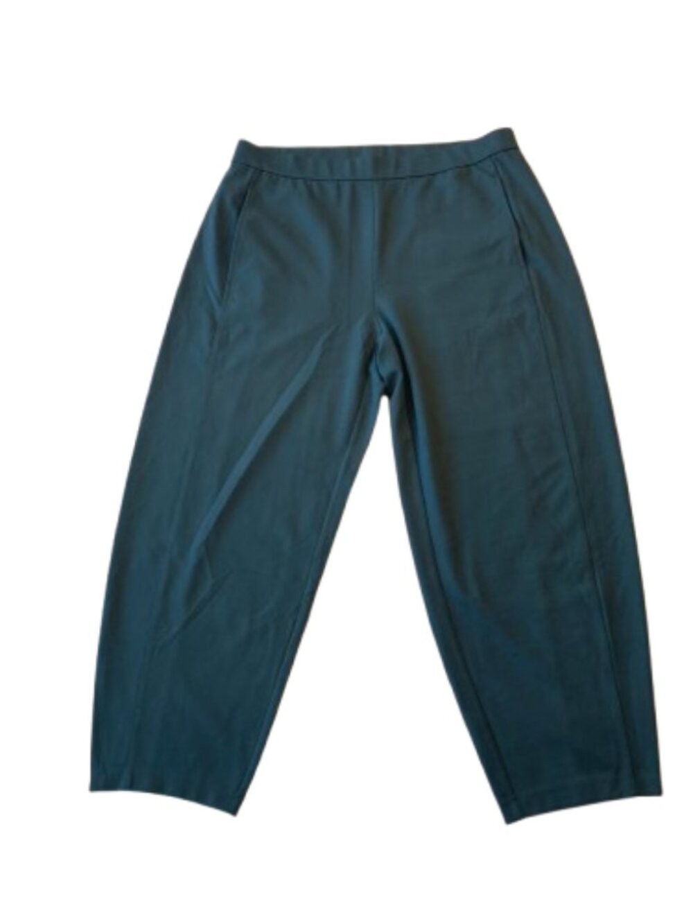 Eileen Fisher Washable Flex Ponte Lantern Ankle Pants Large L Alpine Green NEW